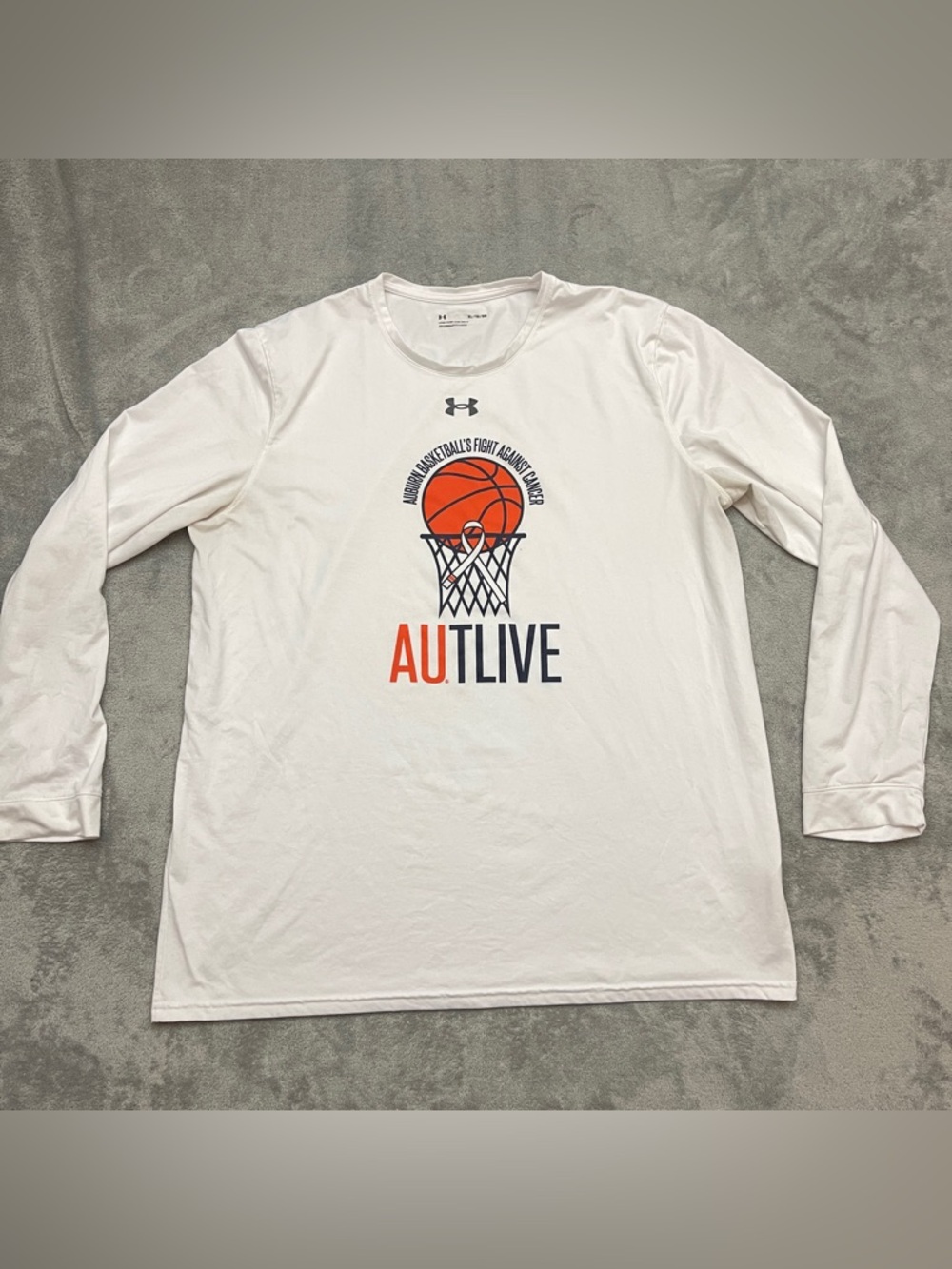 Under Armour Auburn Tigers AUTLIVE Basketball Fight Against Cancer White XL